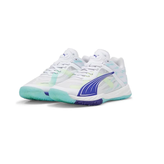 PUMA Accelerate NITRO SQD W+ Kézilabda Teremcipő Fehér–Mentazöld