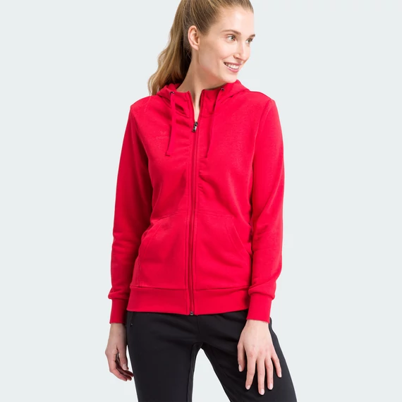 ERIMA Női Kapucnis Pulóver, Cipzáros piros